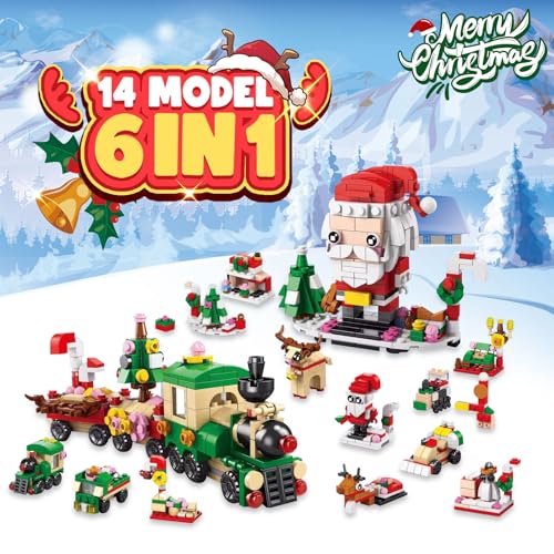 Christmas Advent Calendar 12 IN 1 Santa Claus Train Building Blocks DROPS TO - image 6