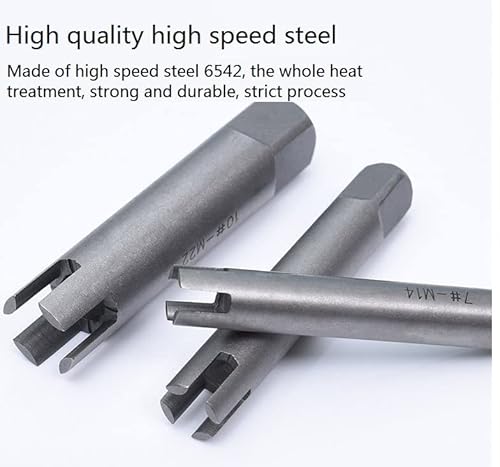 Gewindebohrer Auszieher, Hochgeschwindigkeitsstahl Gewindebohrer Ausdreher Set, Schnellarbeitsstahl Gewindebohrer Entferner mit gebrochenem Kopf abisolierter Gewindebohrer Auszieher Satz(6 sets)