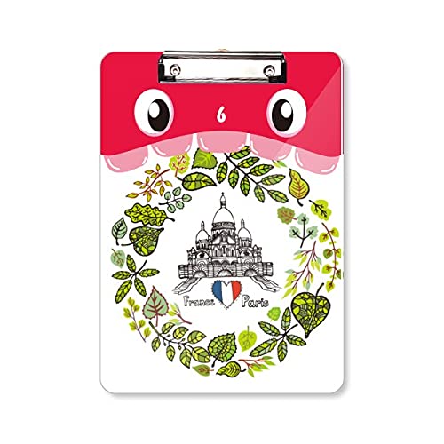 Bloc-notes A4 avec illustration de la basilique de Paris et dossier à tête plate