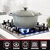 Mueller 6 Quart Enameled Cast Iron Pot Dutch Oven, Heavy-Duty Oven-Safe up to 500° F, & Across All Cooktops, Casserole Dishes for Ovens, Bread Pan with Lid and Knob, Cast Iron Cookware, Grey #4