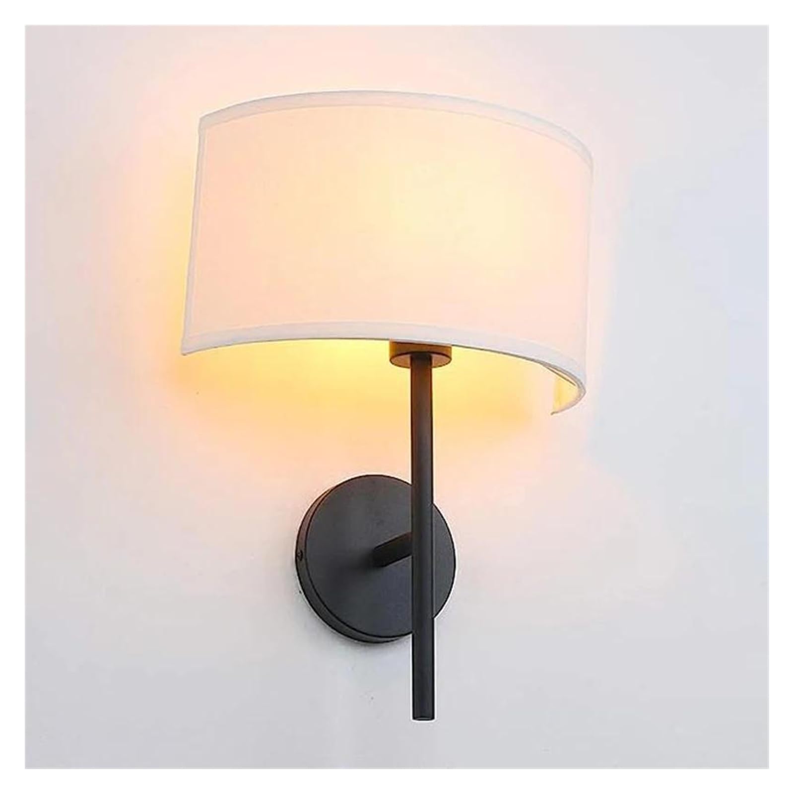 ZTCHSENZT Wall Sconces, Modern Decorative Wall Lamp Fabric Lampshade Porch Aisle Sofa Bedroom with Copper Lamps,Black
