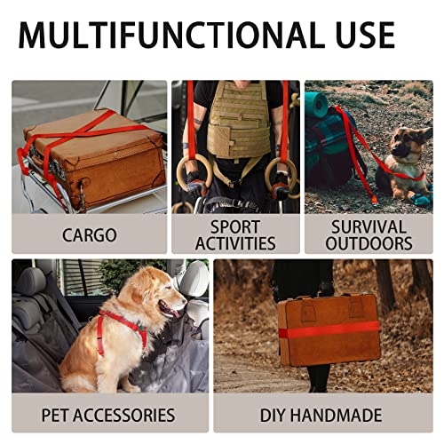 Image of Polyester Webbing Strap 16+Colors - 1 inch&1.5 inch&1.9 inch - 16.5 25 33 55 Yards Heavy Duty Webbing Roll, Flat Webbing Strap for Indoor&Outdoor Gear, Climbing, DIY Crafting, Repairing