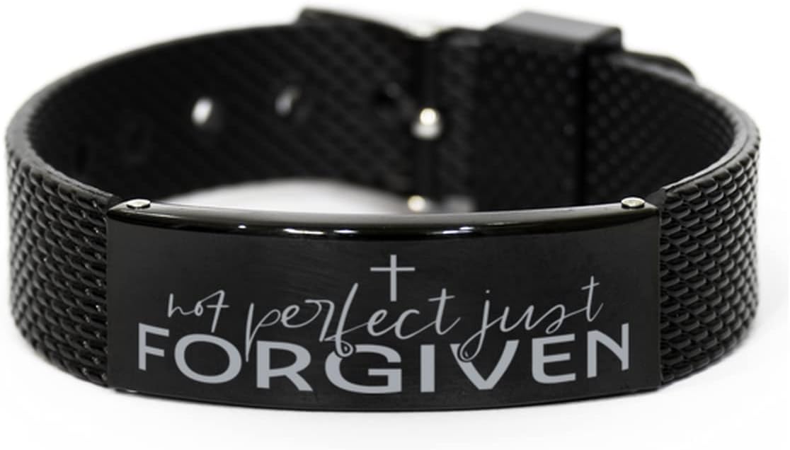 Not Perfect Just Forgiven Bracelet Christian Mantra Bracelet