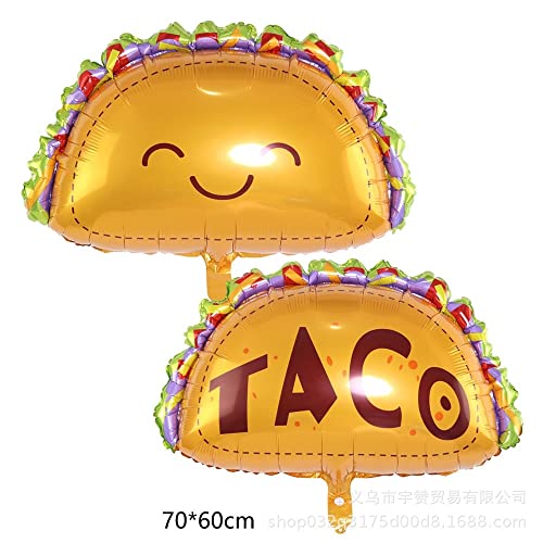 Image of Atpata Funky 'Taco Bout a Grad' Mexican Theme Happy Graduation Party Foil Balloons Combo Set - Taco, Cactus, Mexican Hat, Avocado, Pineapple, Coconut Shaped Balloons - Congrats Grad Fiesta Decorations