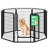 3 Best Portable Dog Fence (Invest In Our Dog's Safety) Yaheetech Dog Playpen, 40 inch 8 Panels Dog Pen for Indoor Heavy Duty Puppy Exercise Pen Metal Pet Fence for RV Camping/Yard/Garden
