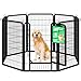 Yaheetech 40-Inch 8 Panel Heavy Duty Pets Playpen Dog Exercise Pen Cat Fence with Door Puppy Rabbits Portable Play Pen,Outdoor/Indoor,Black
