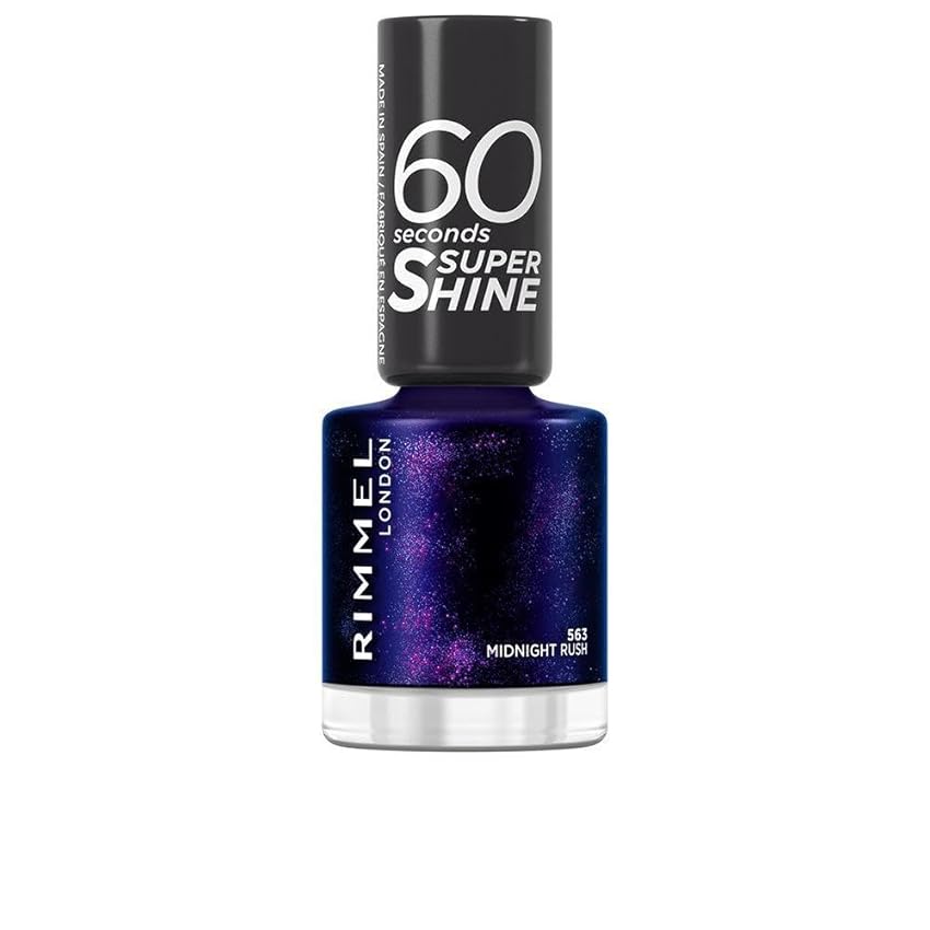 Rimmel London, 60 Seconds Super Shine, smalto per unghie, 563 Midtnight Rush, 8 ml