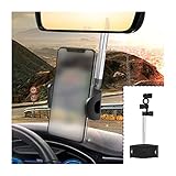 zipelo Car Phone Holder, 360° Rotatable Automobile Rearview Mirror Cell Phone Bracket, Retractable Universal Phone GPS Mount, Anti-Shake Handsfree Stand Compatible with iPhone Android (Black)