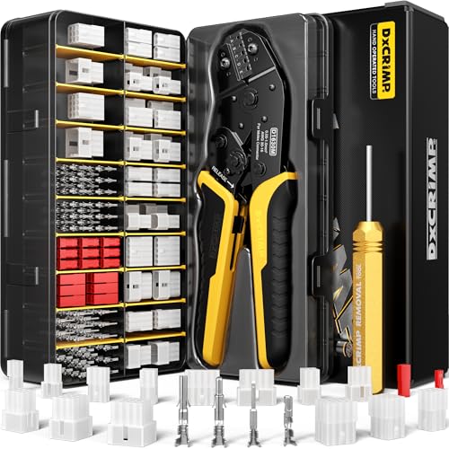 DxCRIMP Pince à sertir, Kit de Sertissage Standard .062″ (3,68 mm) + JST-SYP, Boîtiers & Cosses 2–12 voies (26–16 AWG/0,14–1,5 mm²) + SYP 2 voies,...