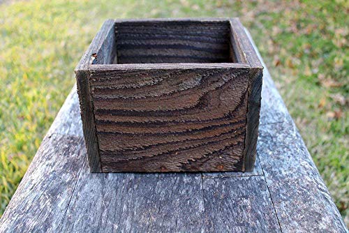 Square Rustic Farm Planters Box 8"W, 10"W And 12"W (5" - 5.75"T - Tall Version) #TOP2