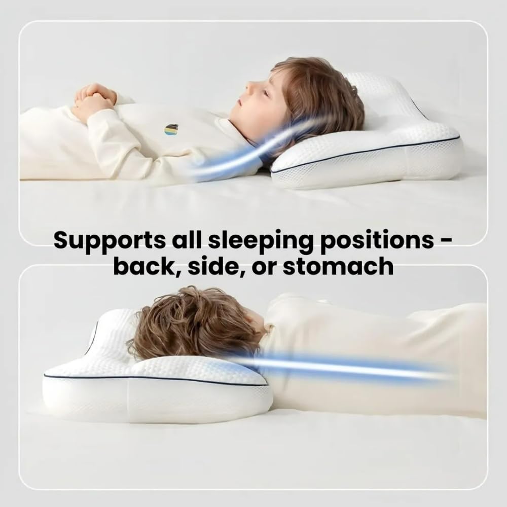 MEIION Felanis Lunora – Ergonomic Kids' Pillow für Wirbelsäulenfreundlichkeit, mehr Komfort und erholsamen Schlaf,Segmentierte Höhe, atmungsaktiv