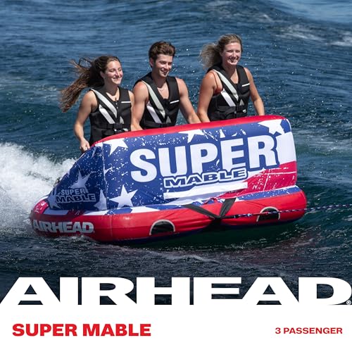 image for Airhead Super Mable Towable Tube for Boating, 1-3 Rider Inflatable Boa