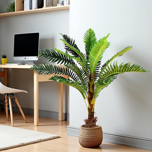 Künstliche Palme 100 cm mit 18 Palmenwedel wie echt Kunstpalme Kunstpflanze im Topf mit Palmenfaser Künstliche Palme 100 cm mit 18 Palmenwedel wie echt Kunstpalme Kunstpflanze im Topf mit Palmenfaser
