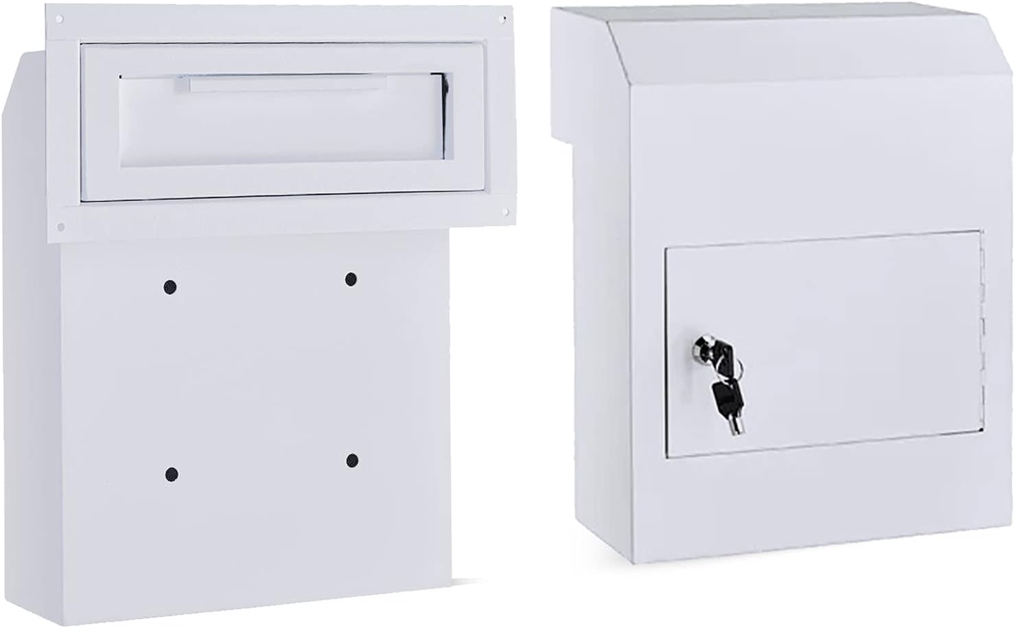 Key Drop Box Door Mail Slot Double Door Mailbox for