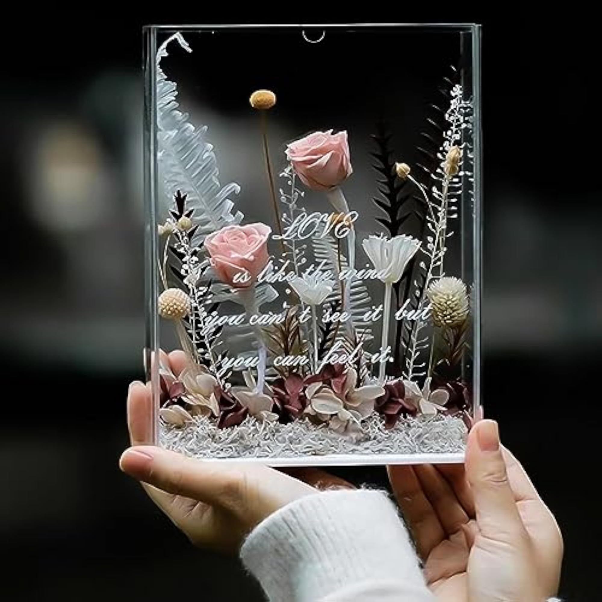 Acrylic Shadow Box for Dried Flower Display