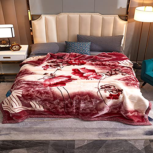 Raschel Fleece Blanket 100% Polyester Fiber King Size Thickened D...
