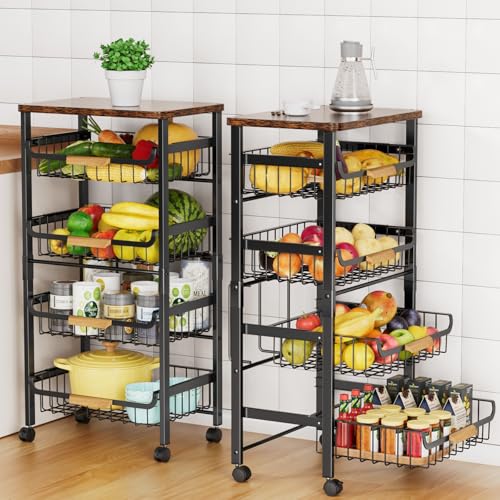 5-Tier Rolling Utility Cart: Versatile Storage Solution