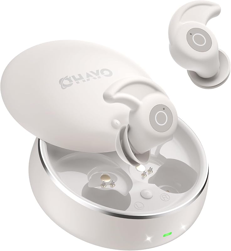 A10 Sleep Earbuds, Noise Isolation with 72H Playtime, Ultra-Thin Design for Sider Sleeper, Strong Bluetooth 6.0 Connection, White Noise APP, Mini Sleep Earbuds Without Touch Control