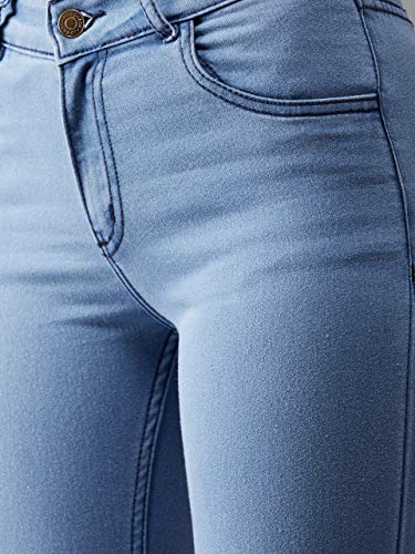 Image of Dolce Crudo Women's Light Blue Skinny Mid Rise Regular Length Clean Look Denim Stretchable Jeans