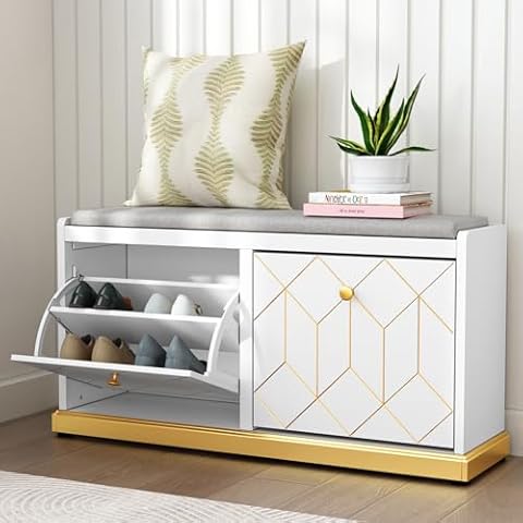 HLR Modern Shoe Bench with Storage Cover
