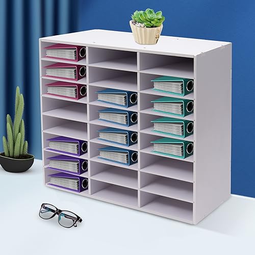 Post-Organizer mit 24 Fächern, für Büro und Klassenzimmer, verstellbarer Schreibtisch-Briefsortierer mit Regalen, effizienter Dokumentenhalter und Poststation für Arbeitsplatten