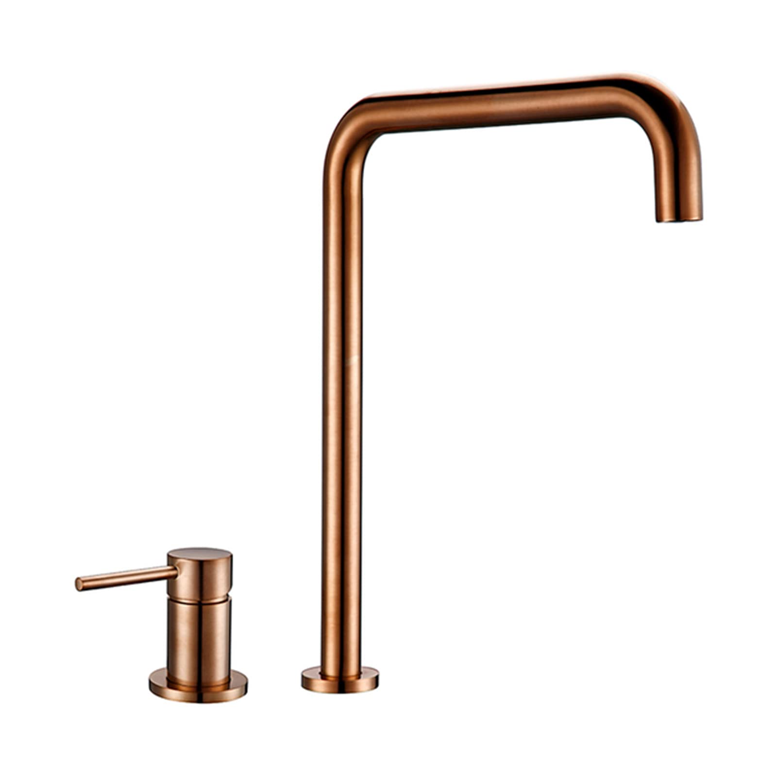 Lmysxaoz Gold Brass Kitchen Faucet, Rose Sink Deck Mount Double Hole Single Handle Bathroom Mixer Tap