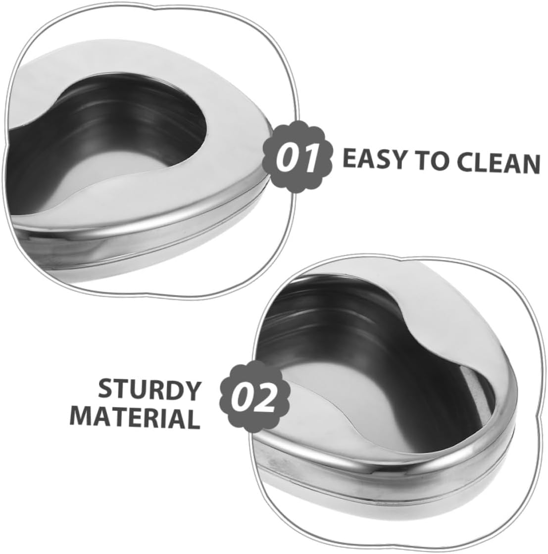 Beaupretty 2pcs Stainless Steel Bed Pan for Bedridden Elderly and Patients Portable and Clean Toilet for Home Care and Hospital Use Bedpan for Women and Men