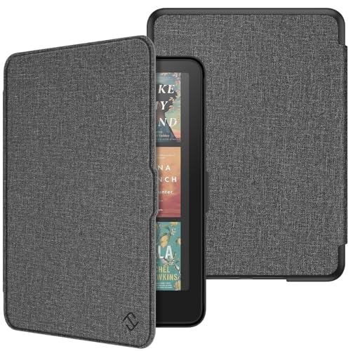 Image of Fintie Case for 7 inch All-New Kindle Paperwhite (12th Generation, 2024) and Kindle Colorsoft Signature Edition - Slim Lightweight Shell PU Leather Protective Cover with Auto Sleep /Wake, Gray