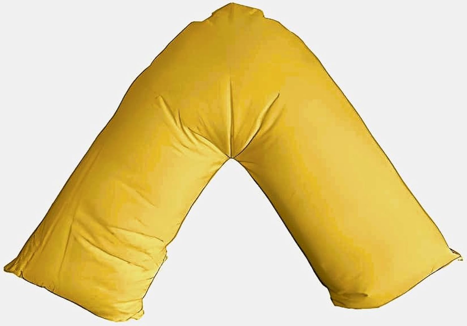 Maria Luxury Bedding & Linen Mustard V Shaped Orthopaedic Nursing Pillowcase | Neck And Back Support | Pregnancy V-Shaped Pillowscase (Mustard)