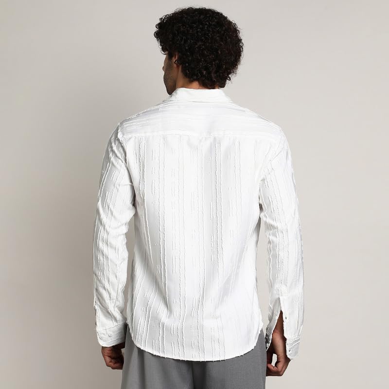 Image of CAHOOT Men's Shirt for Casual Wear | Mid-Rise | Regular Fit | Button Closure | Shirt Crafted with Comfort Fit for Everyday Wear