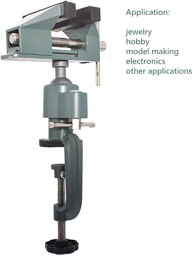 Miniatura 3 de findmall Tornillo de mesa universal giratorio de aluminio de 3 pulgadas, giro de 360 grados, apto para sostener piezas pequeñas en joyería, hobby,