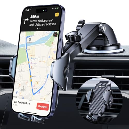 andobil Handyhalterung Auto [2026 3. Generation Upgrade] 3-in-1 Saugnapf & Lüftung Kfz Handyhalterung Universal Smartpho...