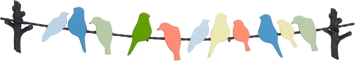 Deco 79 Metal Bird Home Wall Decor Indoor Outdoor Wall Sculpture, Wall Art 40" x 1" x 7", Multi Colored