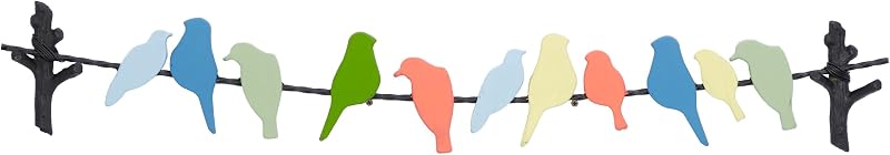 Deco 79 Metal Bird Home Wall Decor Indoor Outdoor Wall Sculpture, Wall Art 40" x 1" x 7", Multi Colored