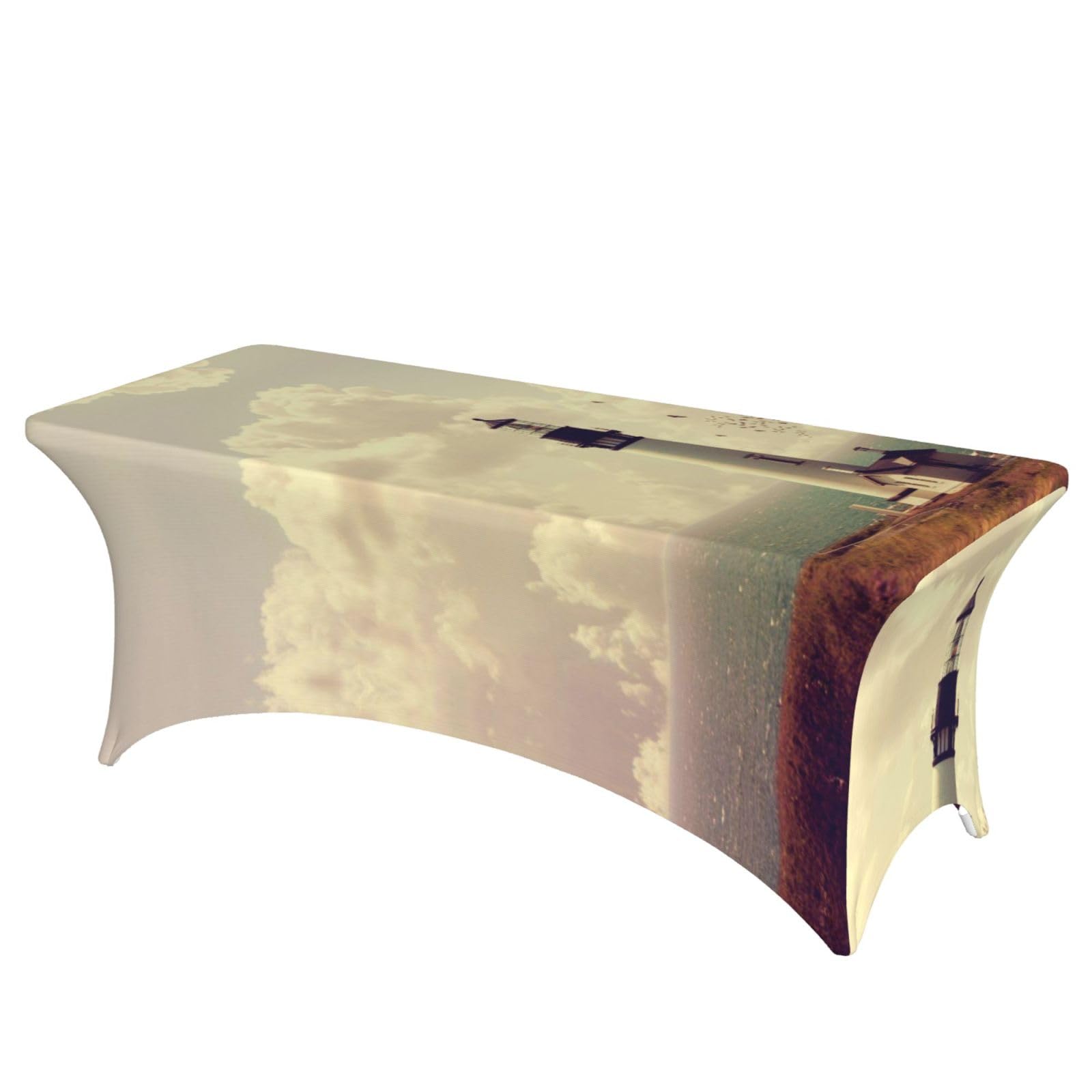 ERCgad Old Lighthouse Print Rectangular Tablecloth Dining Banquet Party Events Home Celebration Table Cover