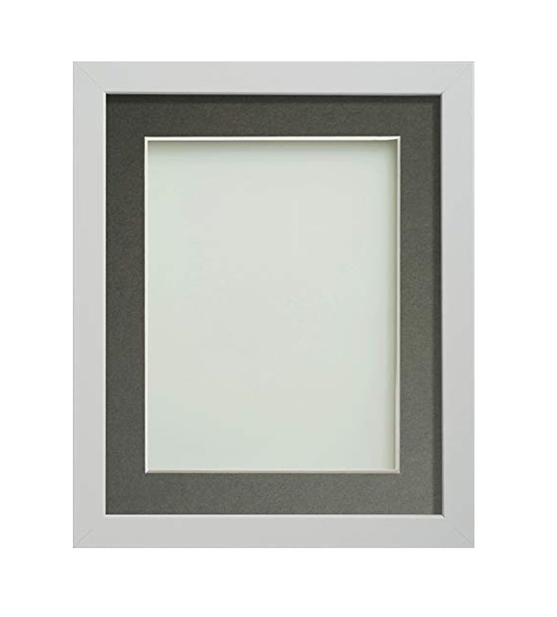 Frame Company Allington White 10x8 inch Frame With Grey Mount For Image 6x4 inch *Choice of sizes* Fitted with Real Glass