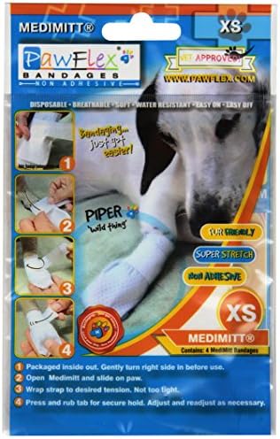 Pawflex Bandages Medimitt Bandages for Pets (Pack of 4) XSmall