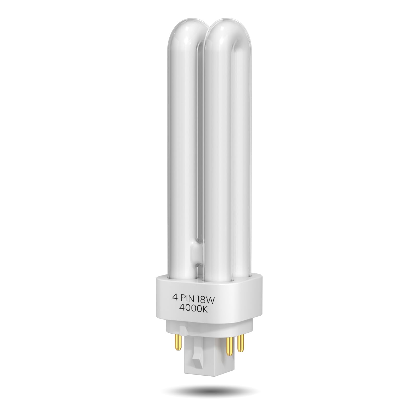 TobeBright 18W Compact Fluorescent Lamp 4 Pin, Natural White 4000K Gx24Q-2 2U Double Turn Tube Energy Saving Bulb 240V PLC 840 CFL Lamp Non-dimmable for Porch, Corridor, Living Room, Office (1-Pack)