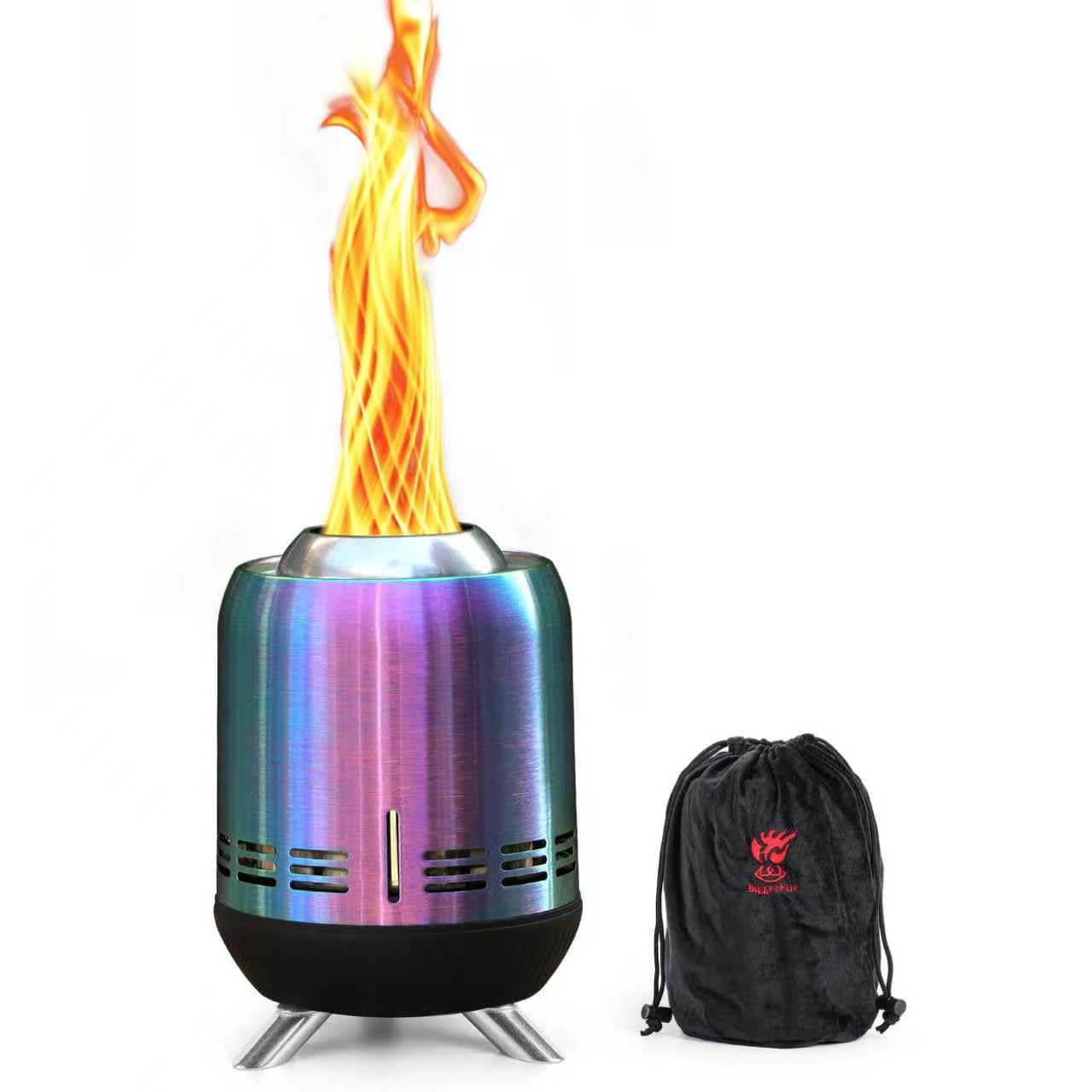 Portable Table Top Fire Pit, Tabletop Smokeless Fire Pit, Low Smoke Burning Mini Outdoor Stove Firepit Fueled by Pellets or Wood, for Urban & Suburbs, with Travel Bag-picture-47