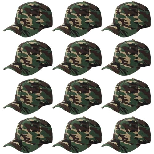 Image of ZH Plain Adjustable Baseball Cap - Lot of 12 Unisex Blank Design Caps
