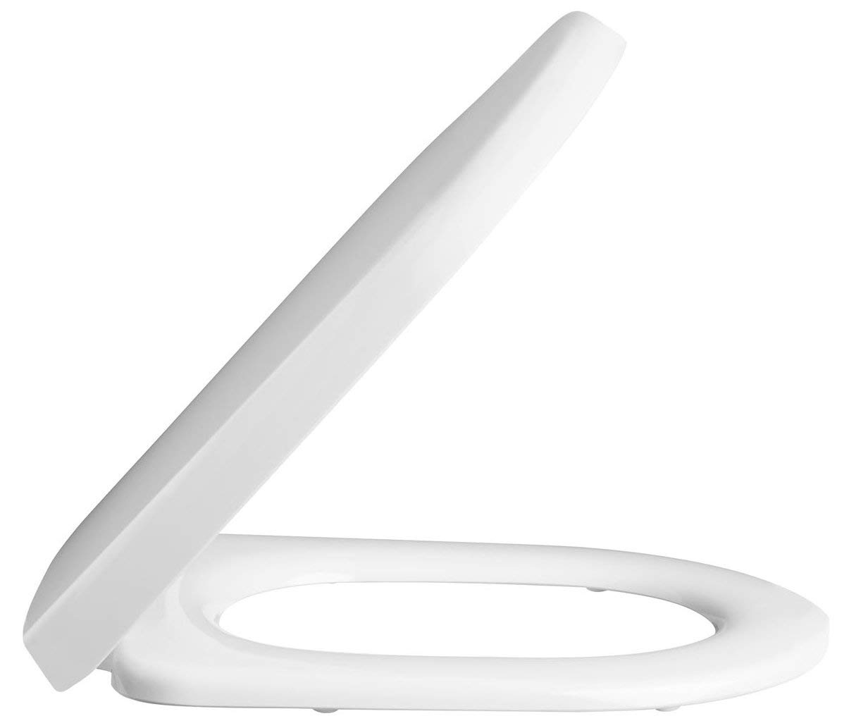 nuie White Top Fix Soft Close D Shaped Toilet Seat - White