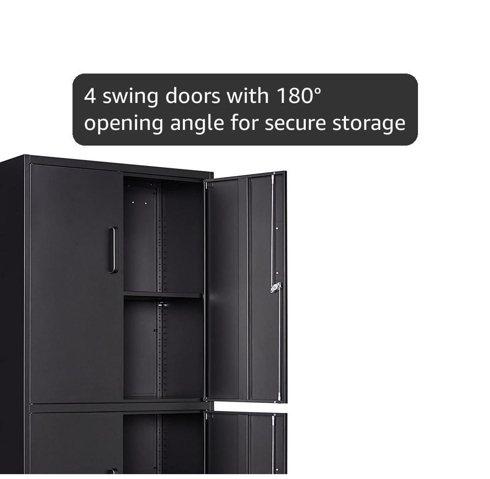 Amazon.com: Yizosh Metal Storage Locking Cabinet with 4 Doors and