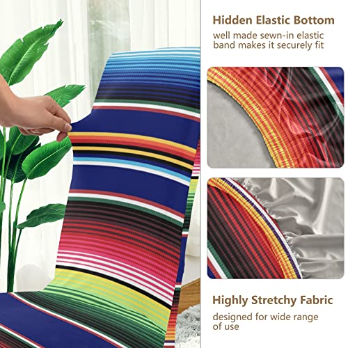 Xigua 4 Pack Dining Chair Covers Mexican Serape Colorful Stripes Stretchable Table Seat Cover Chairs Slipcovers Protector For Cinco De Mayo Fiesta Party Hotel Restaurant Home Decor #TOP2