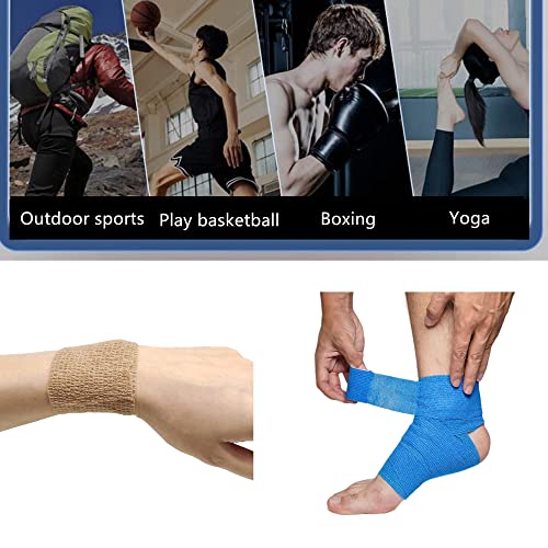 Cadeved 8 Pack 2" X 5 Yards Self Adhesive Bandage Wrap Cohesive Bandage Breathable Self Adherent Vet Tape Elastic Sports Wrap (Mixed Colors) #TOP5