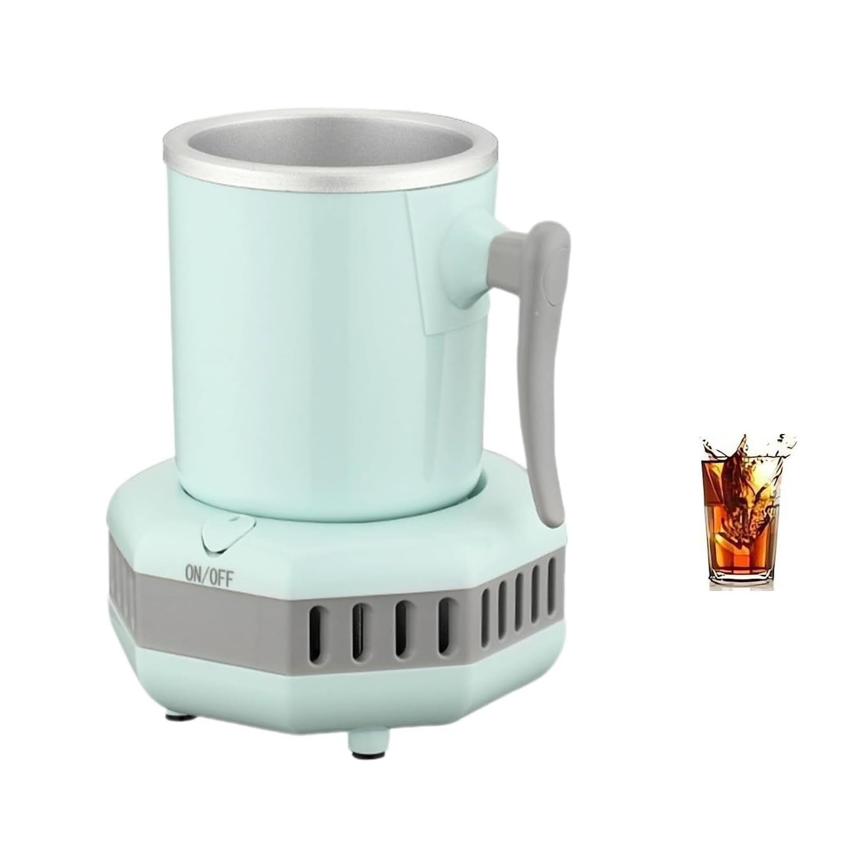 Mini taza de enfriamiento de bebidas azul con disipación de calor de doble cara