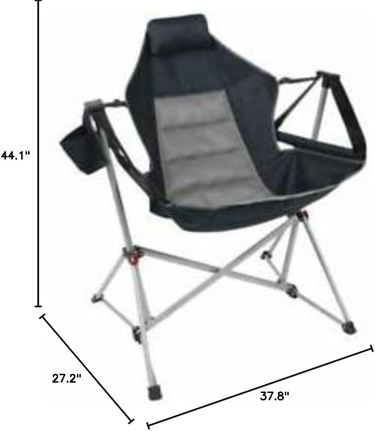 MEMBERMARK Swing Chair Lounger (Black) 37.8 In x 27.2 In x 44.1 In