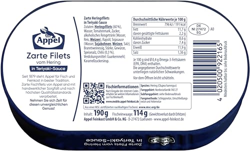 Appel Zarte Filets MSC vom Hering in Teriyaki-Sauce, 190 g