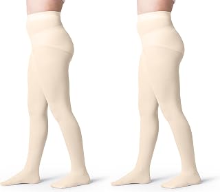 Girls' Opaque Microfiber Tights (2 Pairs) Black White or Colored Nylon Stockings for Kids and Toddlers Every Size