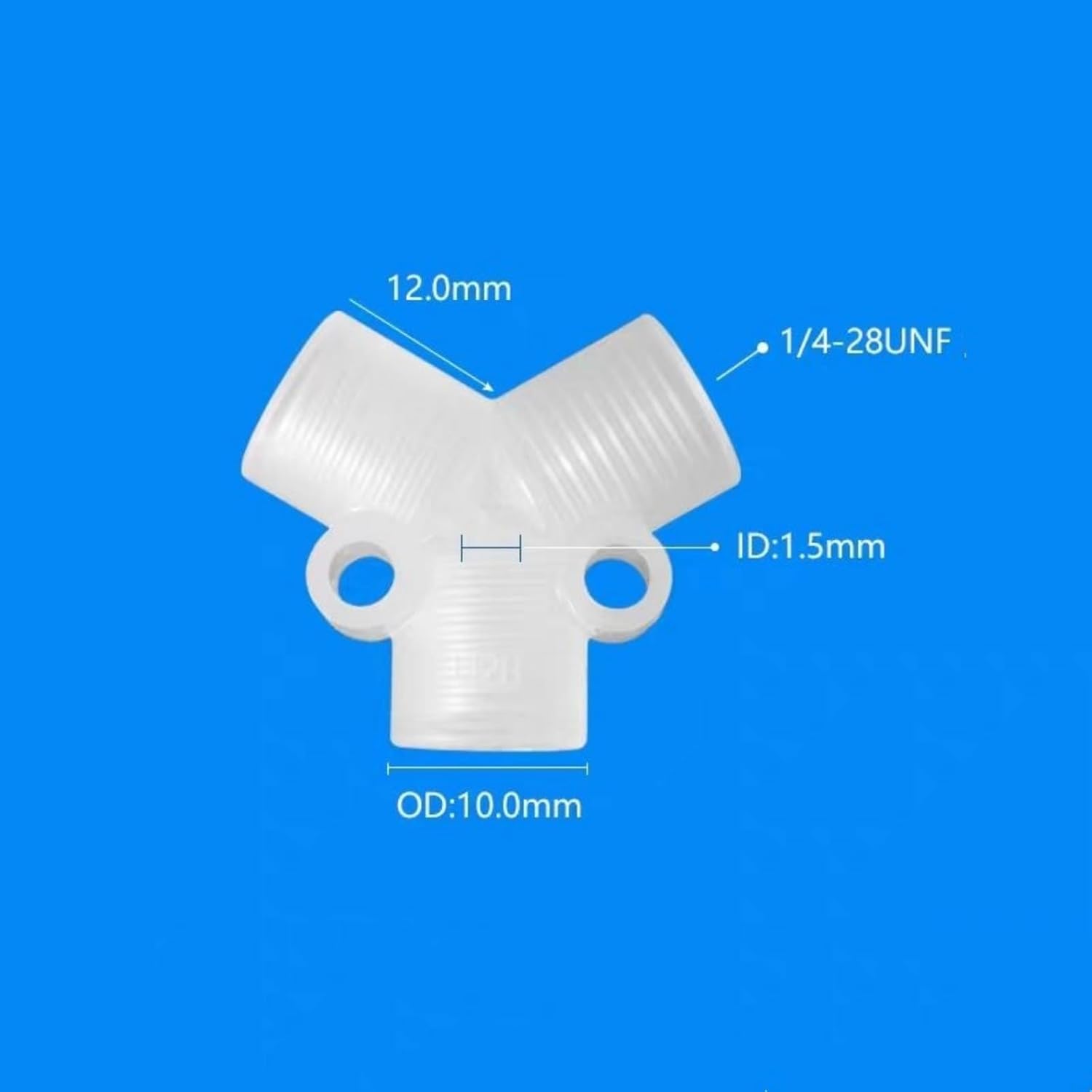 Tee Type Plastic Female Threaded Connector 1/8-28UNF Thread 3 Way Adapter for Food Machinery Laboratory Biochemical Analysis Instruments Bulk Clear PP × 25 (Y-Type, aperture 1.5mm)