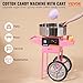 VEVOR Electric Cotton Candy Machine Cart, 1000W Commercial Floss Maker w/Stainless Steel Bowl, Sugar Scoop and Drawer, Perfect for Home, Carnival, Kids Birthday, Family Party, Pink